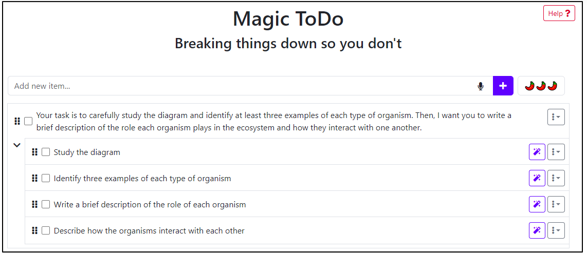 Goblin Tools Screenshot TCEA TechNotes Blog