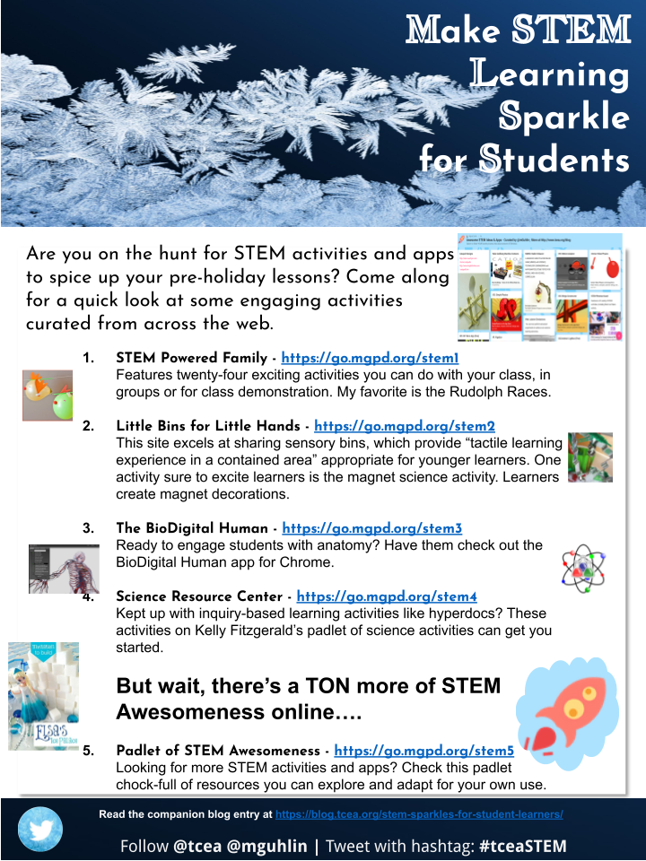 Flyer - Make STEM Learning Sparkle – TCEA TechNotes Blog