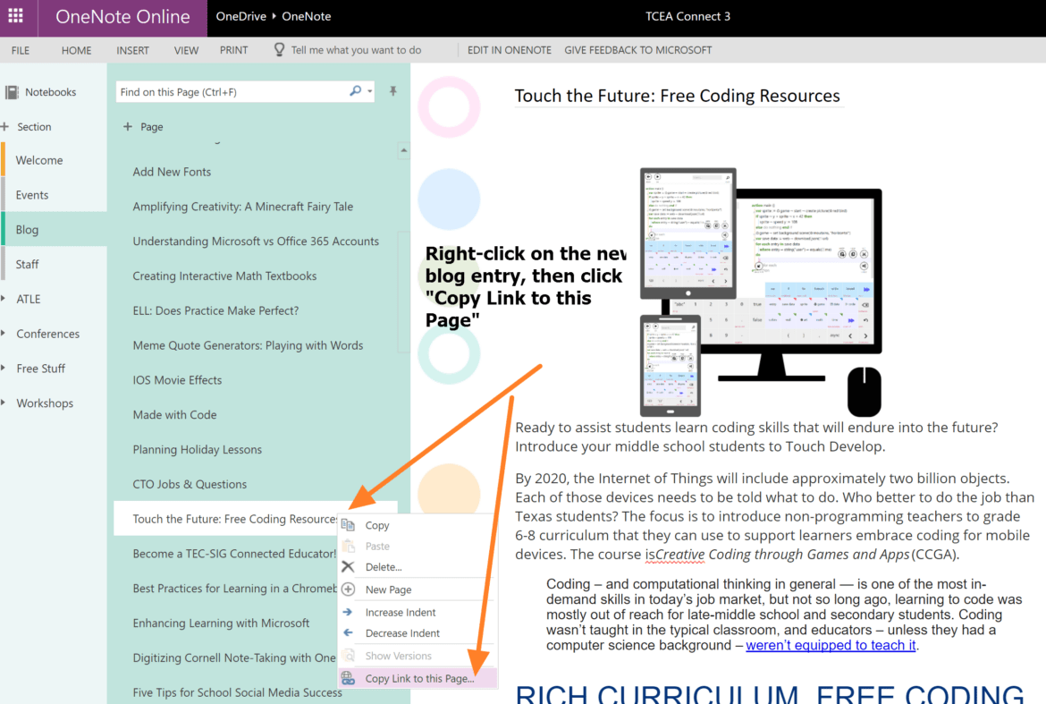 Overcoming Detours to a OneNote Blog – TCEA TechNotes Blog