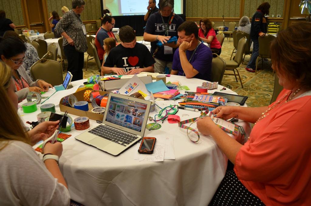 A table of Makers at Tots and Technology Conference.