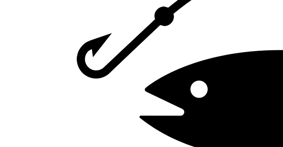 clickbait fish hook black and white 