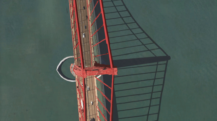 The Golden Gate Bridge from Maps From the Top.