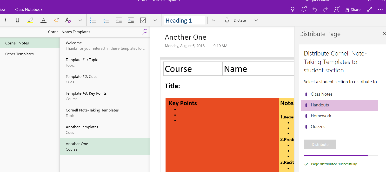 how to create page template in onenote for mac