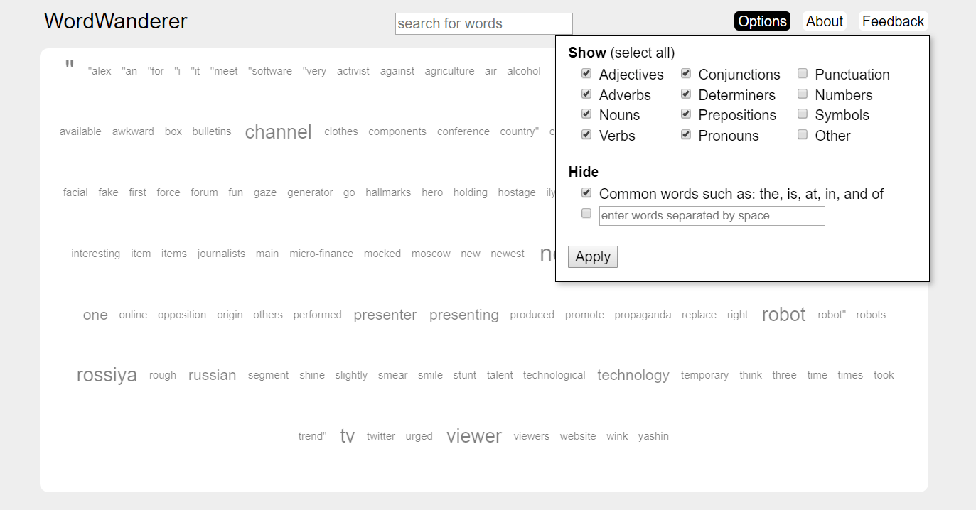 Word Cloud Tool WordWanderer TechNotes Blog