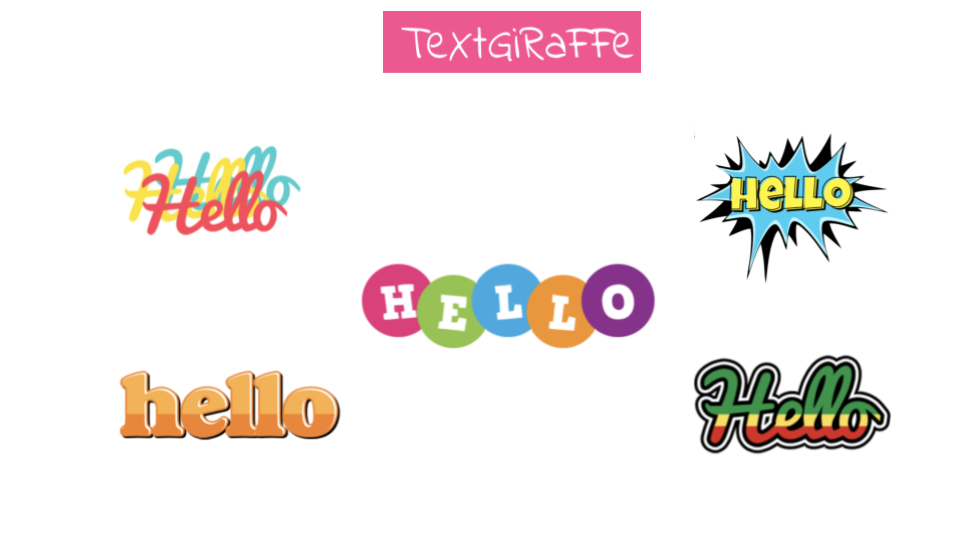 The word Hello created in Text Giraffe.