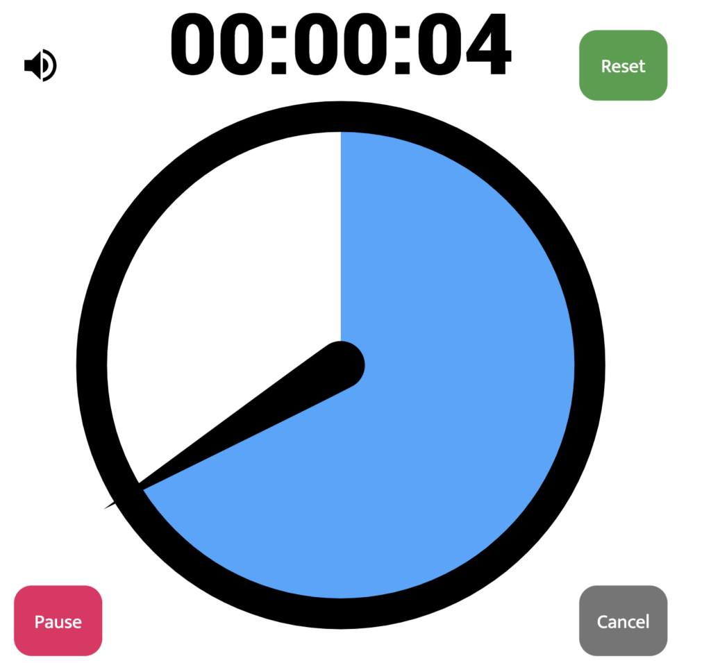 The blue and white timer from Classroom Timer.