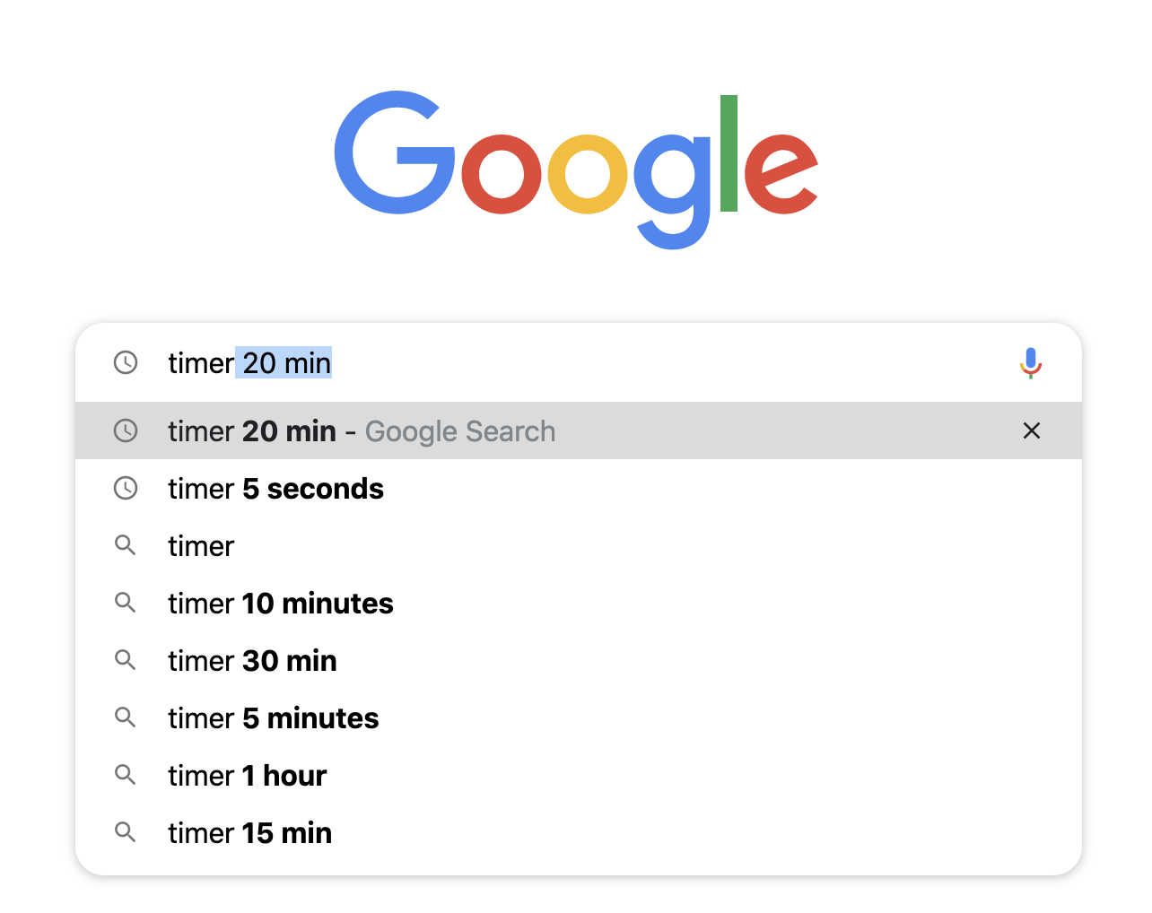 use google as timer