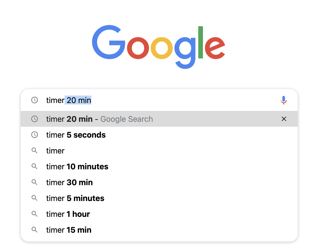 5 minute google timer