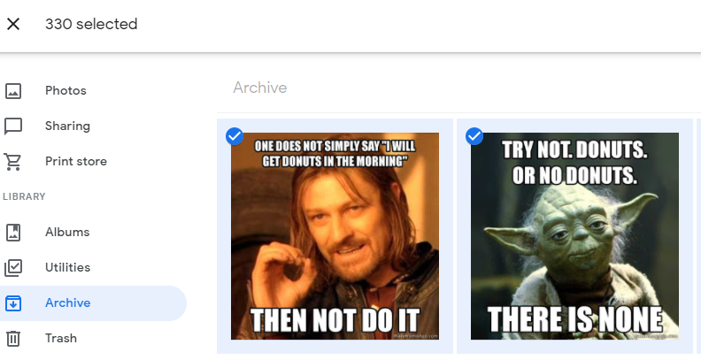google photo archive meme