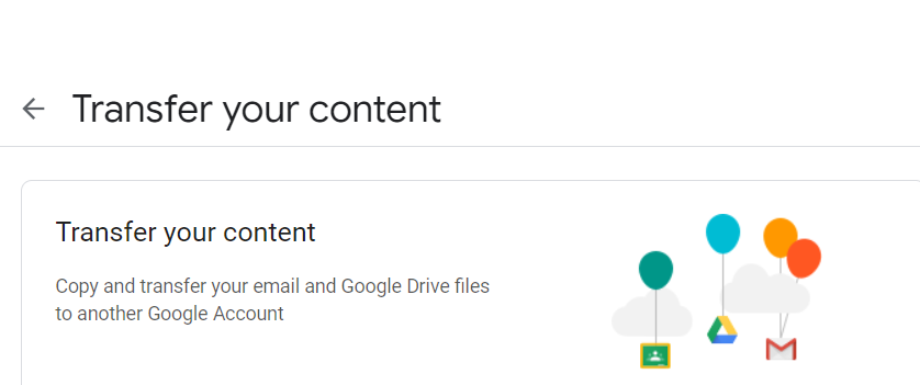 transfer your content from google drive