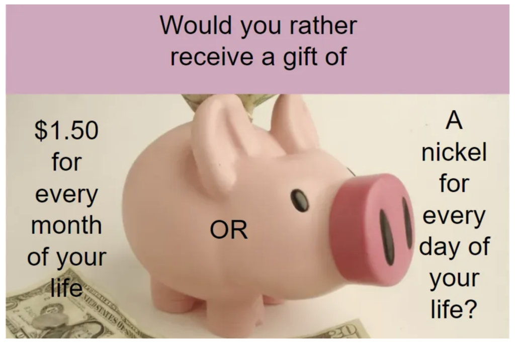 Would you rather receive a gift with a piggy bank. 
