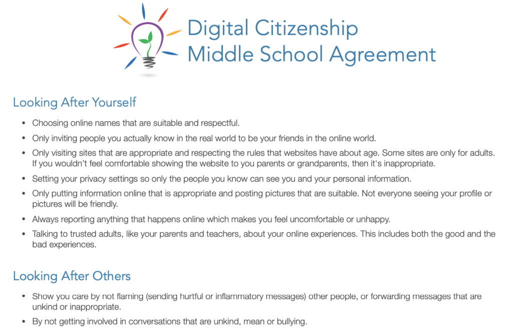 Digital Citizenship Agreement 