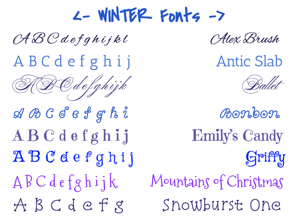 winter fonts