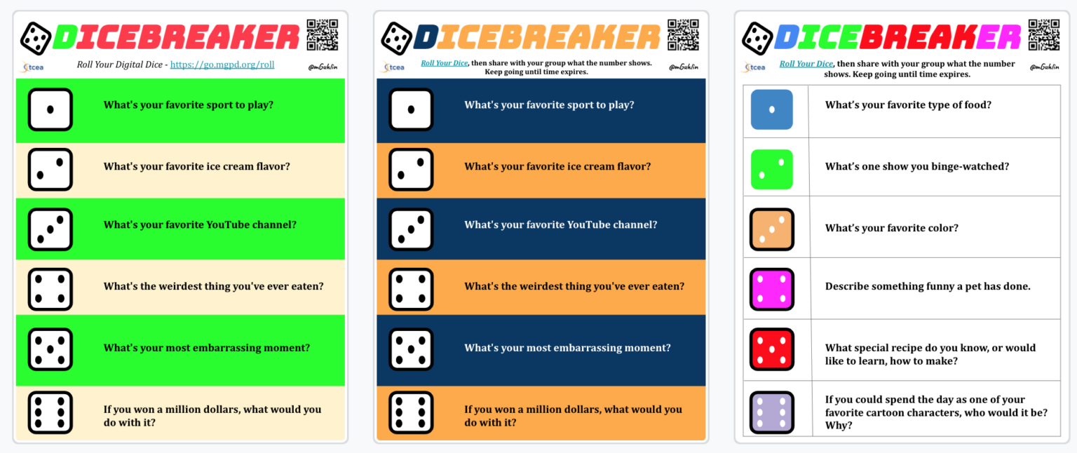 Dicebreakers and Activity Debriefing Templates • TechNotes Blog