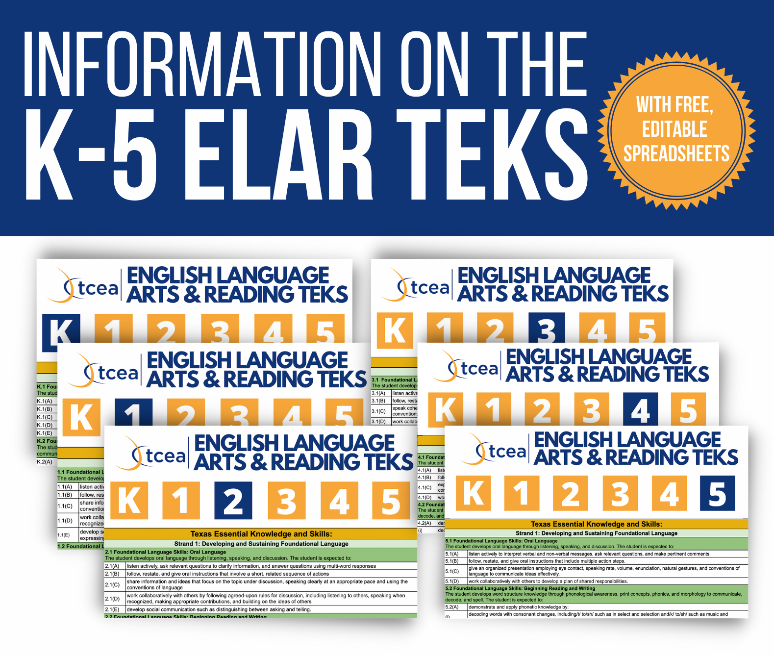 The K5 ELAR TEKS and Free, Editable Spreadsheets • TechNotes Blog