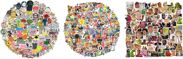 Images of sticker piles