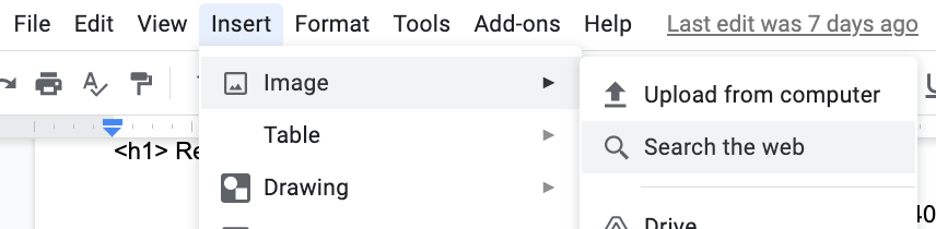 Searching Icons in Google Docs
