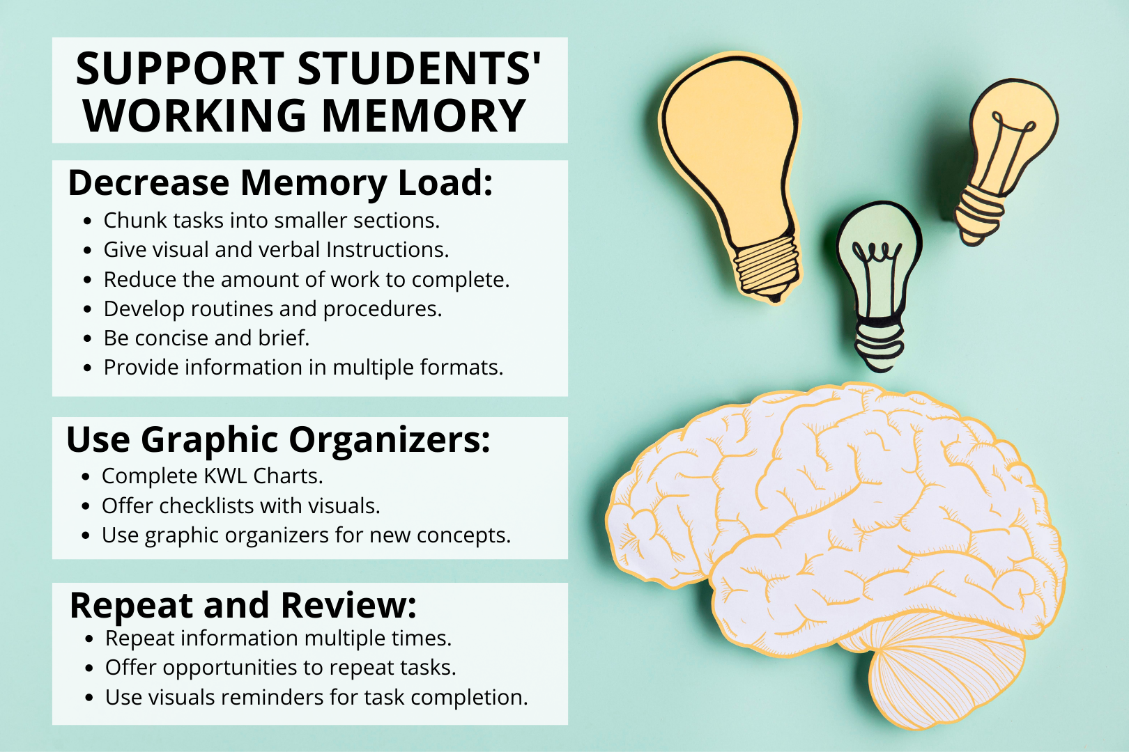 Memory improvement strategies for work