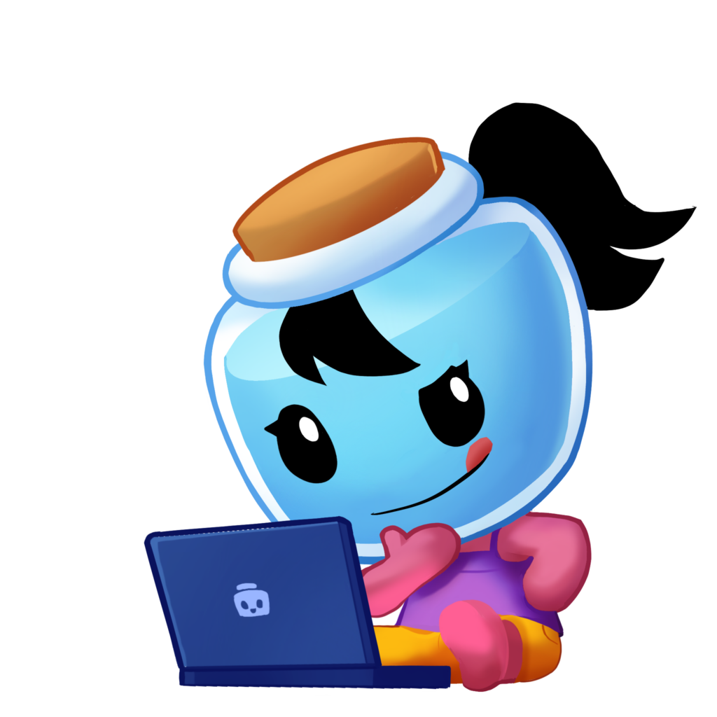 Boddle character with laptop