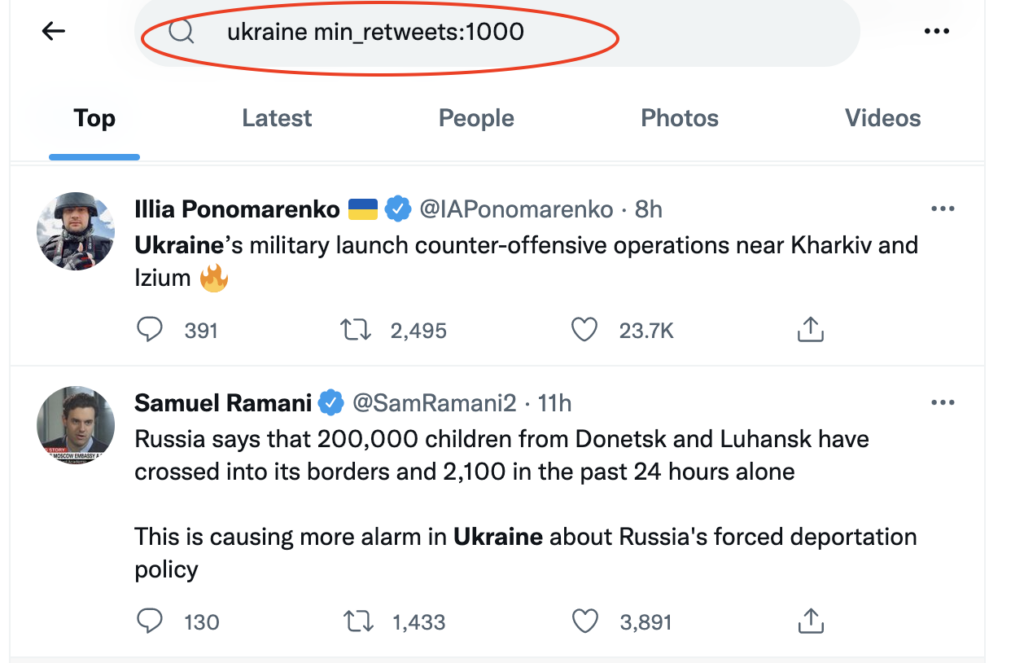 Ukraine Twitter search