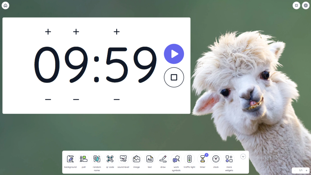 Screenshot of ClassroomScreen timer