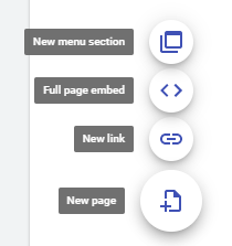 New Page Menu