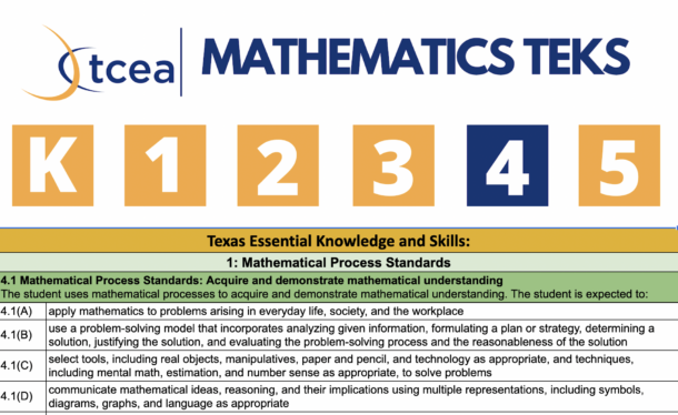 The K-5 Math TEKS and Free, Editable Spreadsheets – TCEA TechNotes Blog