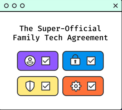 Screenshot of The Super-Official Family Tech Agreement logo