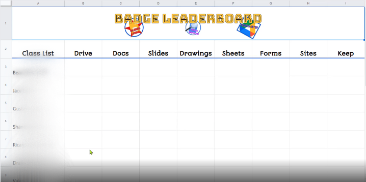 badge leaderboard spreadsheet example