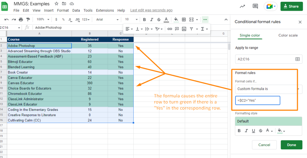 Google Sheets Tip Conditional Formatting Custom Formulas TechNotes Blog