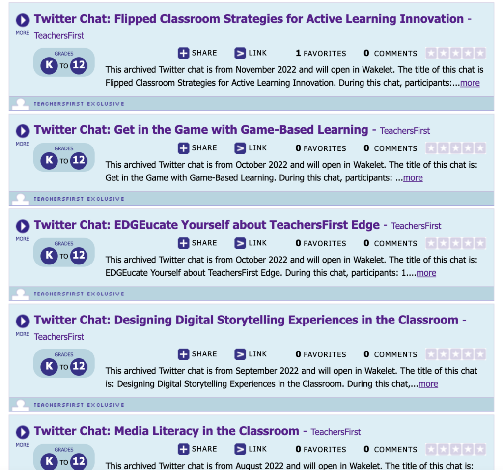 TeachersFirst Twitter Chat Archives