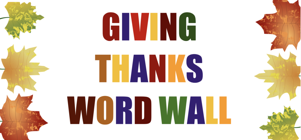 Giving Thanks Word Wall