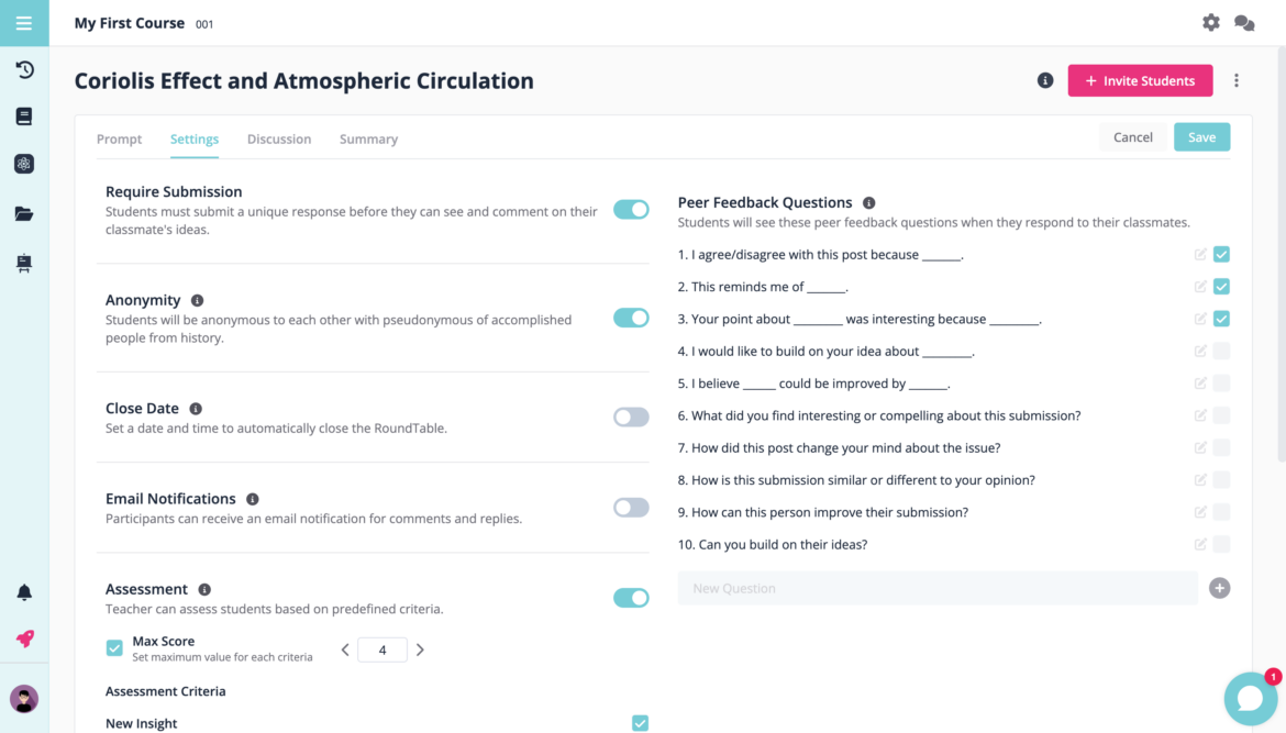An AI Tool for Generating HigherOrder Discussion Questions • TechNotes