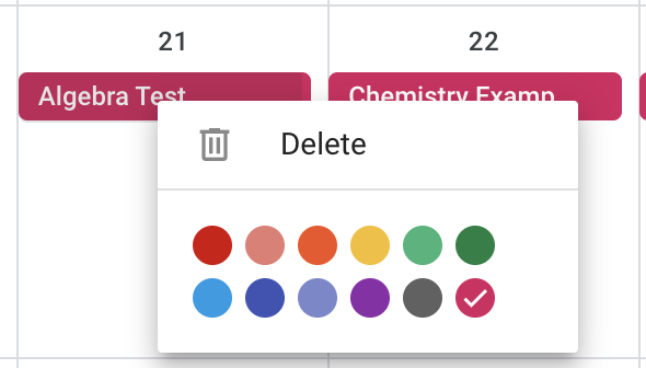 Changing calendar colors 