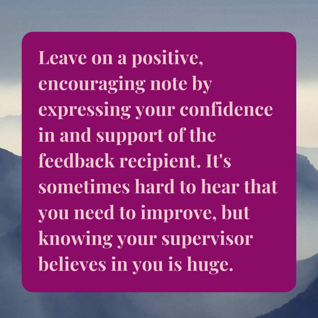 constructive feedback show confidence