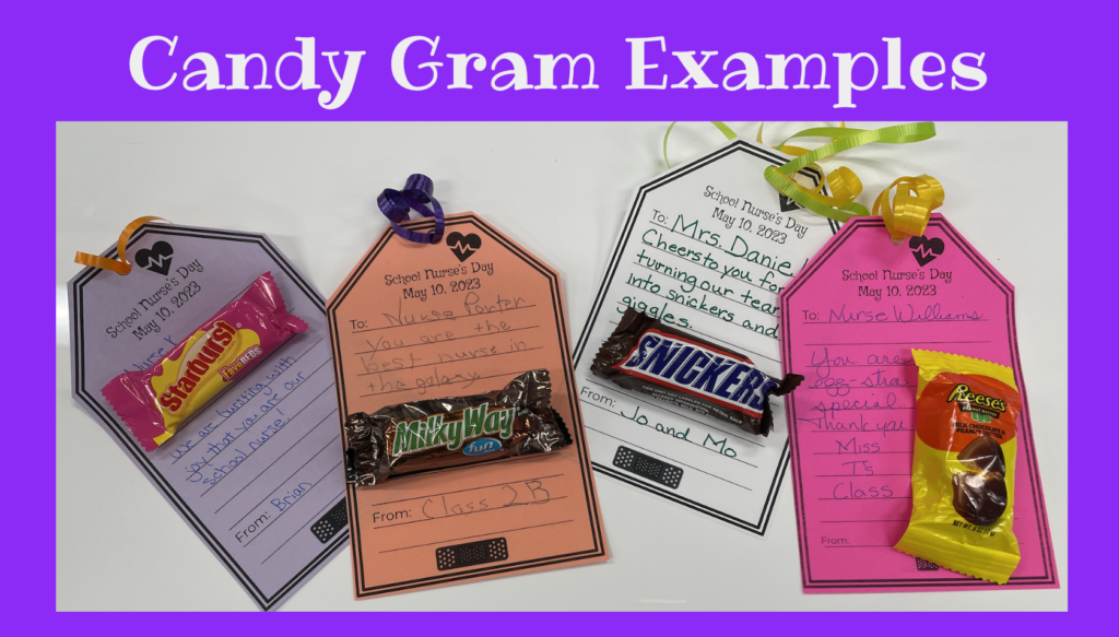 Image of candy grams for school nurse day