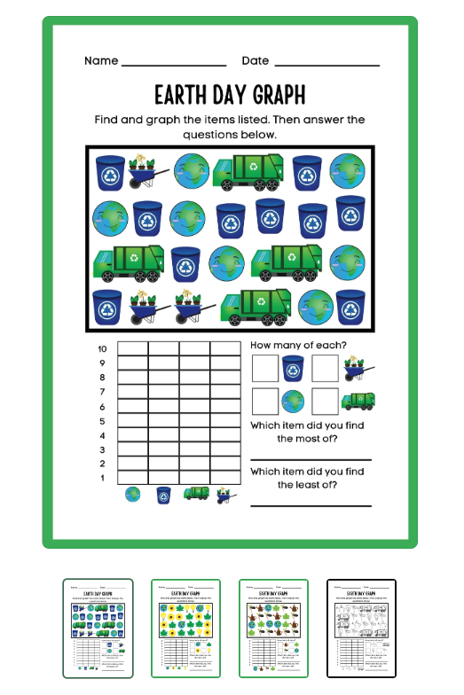 Canva Earth Day graphing book