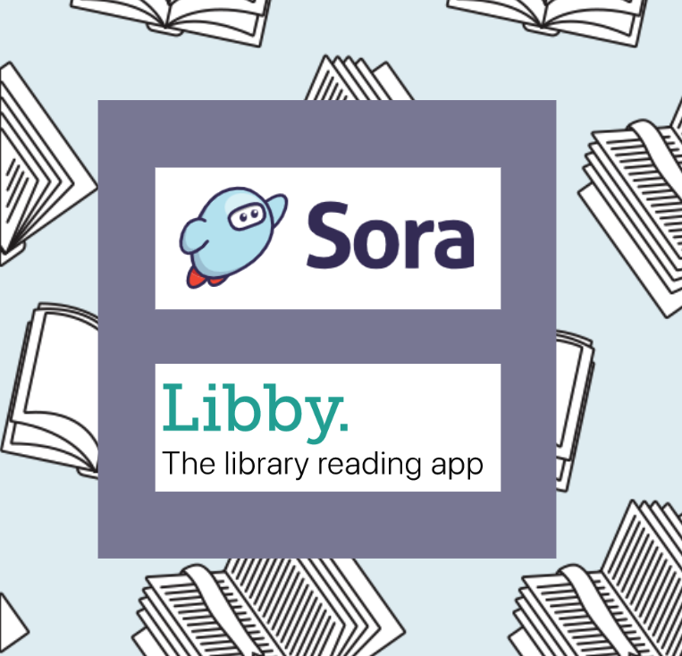 Logos for Sora and Libby accessible audiobooks