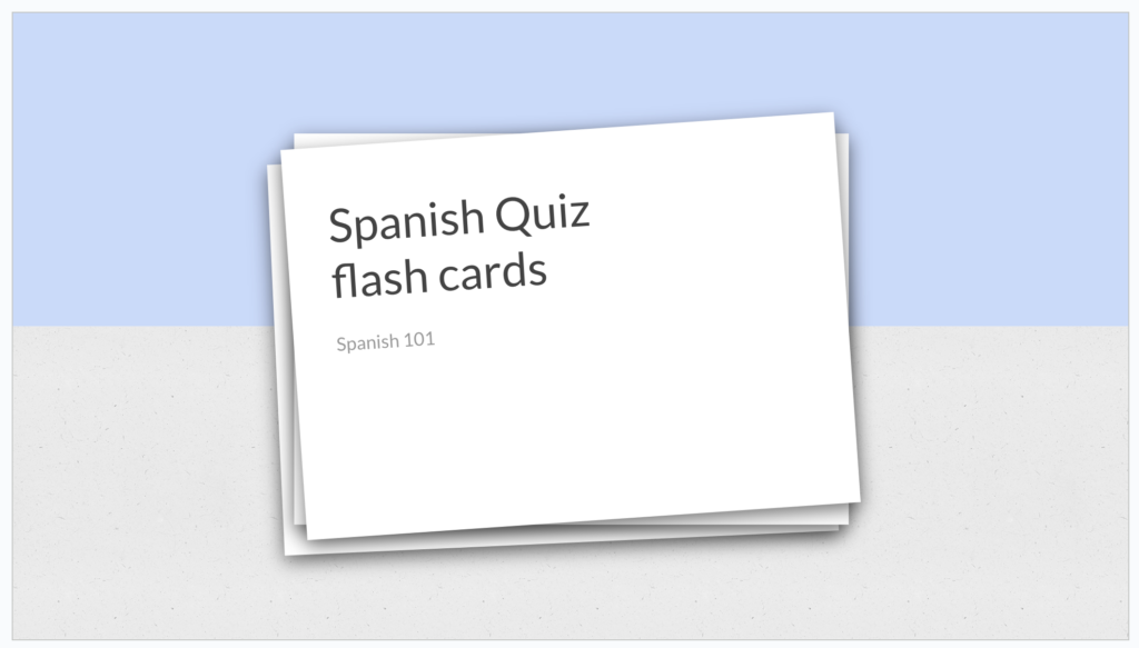 Image of the Google Slides flashcard template