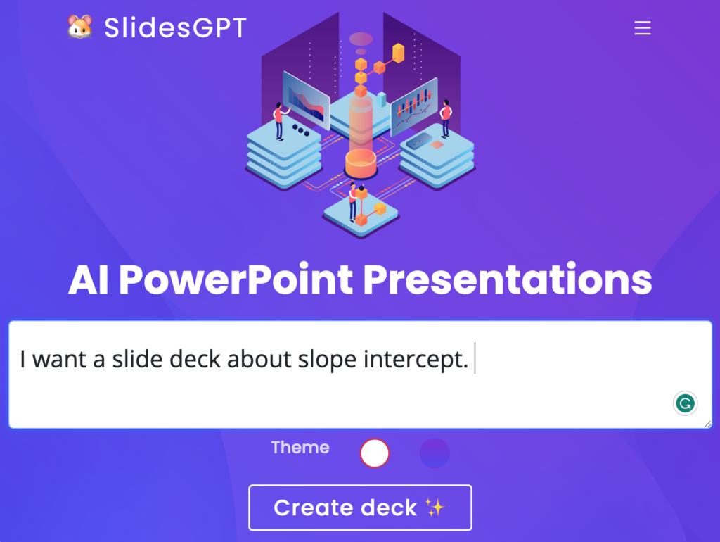 SlidesGPT home page image