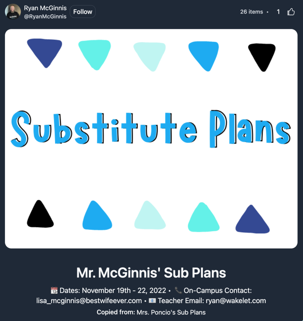 Image of @Ryan McGinnis's Wakelet header for his collection of substitute plans.