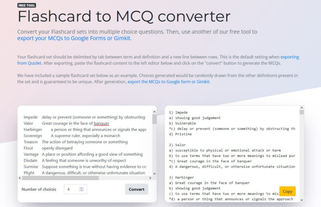GetMarked Digitaliser MCQ converter