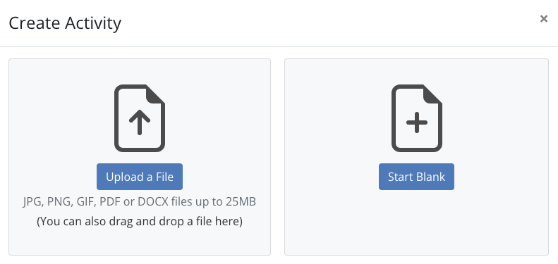 Picture showing the TeacherMade Uploadable File Types