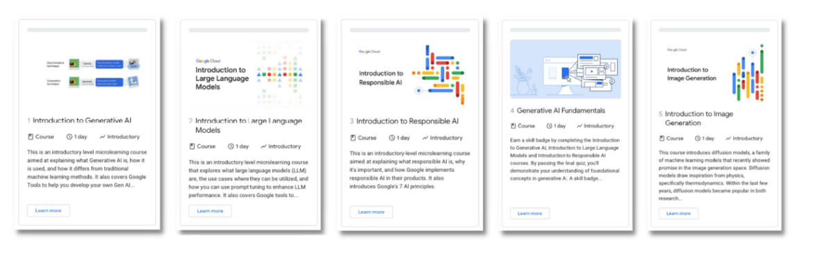 10 free ai courses by google