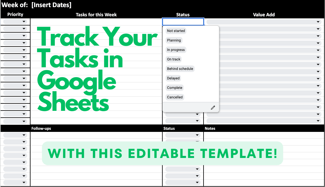 Organized Track Tasks with Google Sheets • Blog