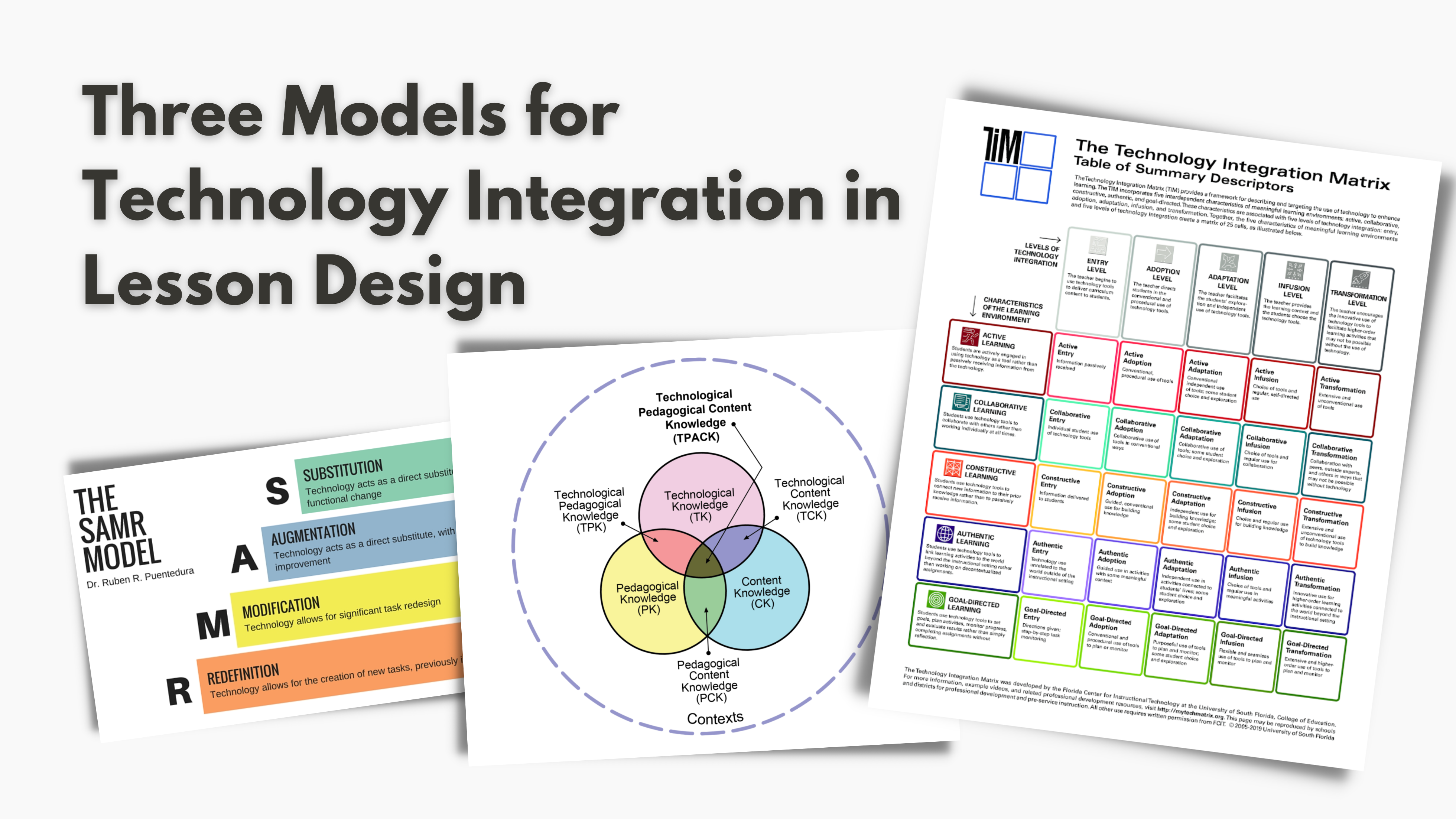 SAMR and TPACK: Two models to help with integrating technology