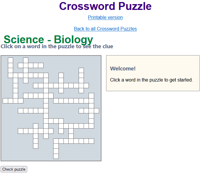 Ducksters.com Crossword Puzzle