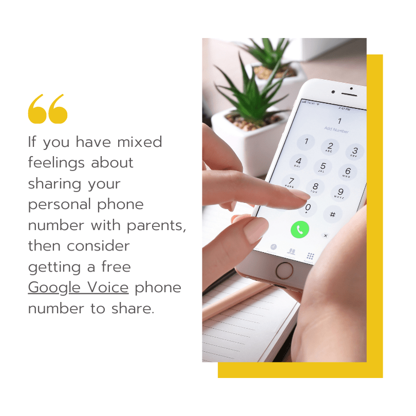 Photo of a person dialing a number on their cell phone with a quote from the text