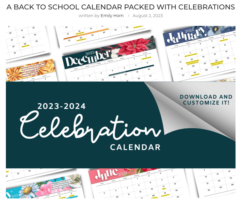 A Back to School Calendar Packed with Celebrations