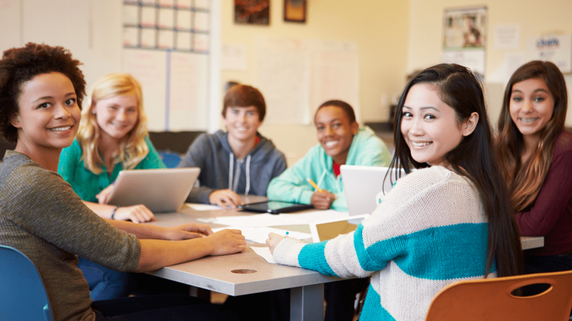 from chaos to calm title image high school students sitting around a table